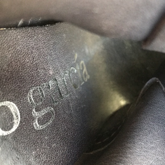 Pedro Garcia stilletto Heel sz 38.5 open toe back strap brown suede cork footbed - Picture 11 of 12